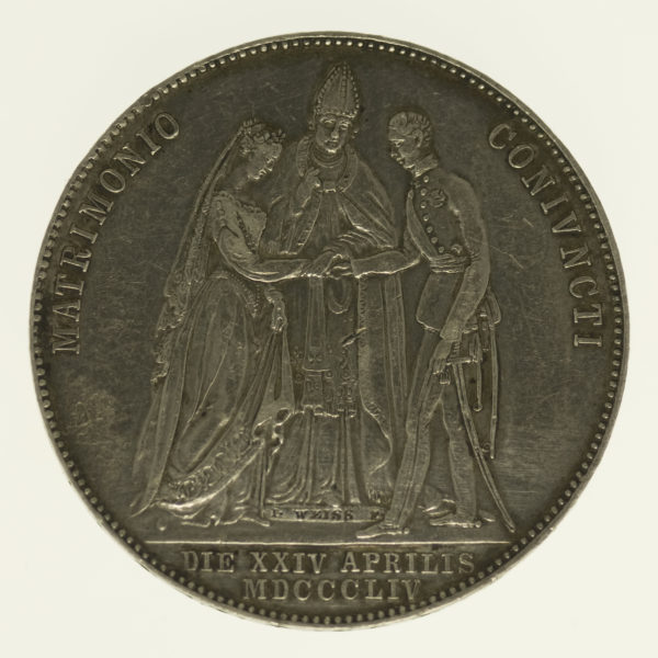 oesterreich-silbermuenzen-uebriges-europa - Österreich Kaiserreich Franz Josef I. Gulden 1854