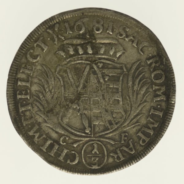 altdeutschland-deutsche-silbermuenzen - Sachsen Johann Georg III. 1/3 Taler 1681