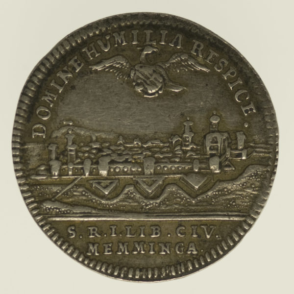 altdeutschland-deutsche-silbermuenzen - Memmingen Stadt Silberabschlag des Dukaten 1748