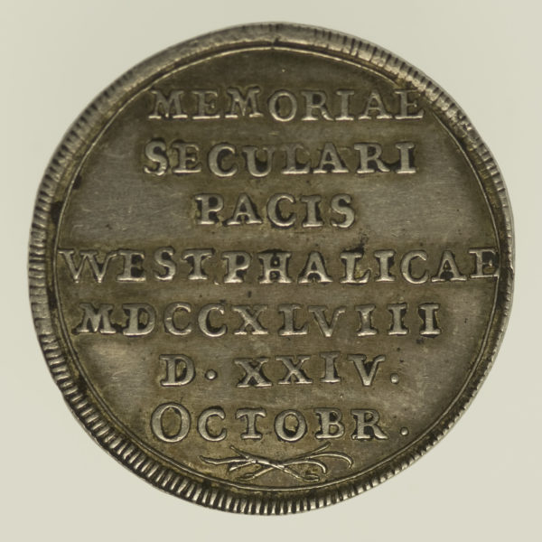 altdeutschland-deutsche-silbermuenzen - Memmingen Stadt Silberabschlag des Dukaten 1748