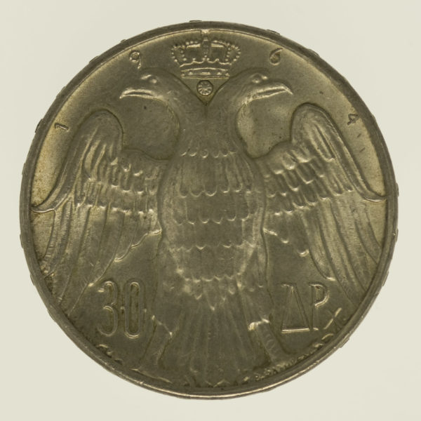 griechenland-silbermuenzen-uebriges-europa - Griechenland Konstantin II. 30 Drachmen 1964