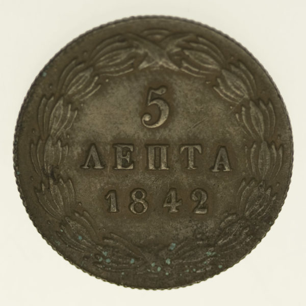 griechenland-silbermuenzen-uebriges-europa - Griechenland Otto I. 5 Lepta 1842