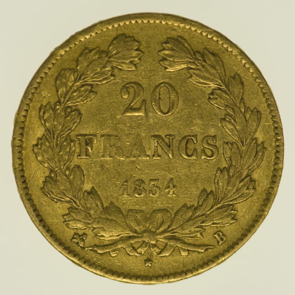 frankreich - Frankreich Louis Philippe I. 20 Francs 1834 B