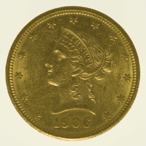 usa - USA 10 Dollars 1906 D Liberty / Kopf