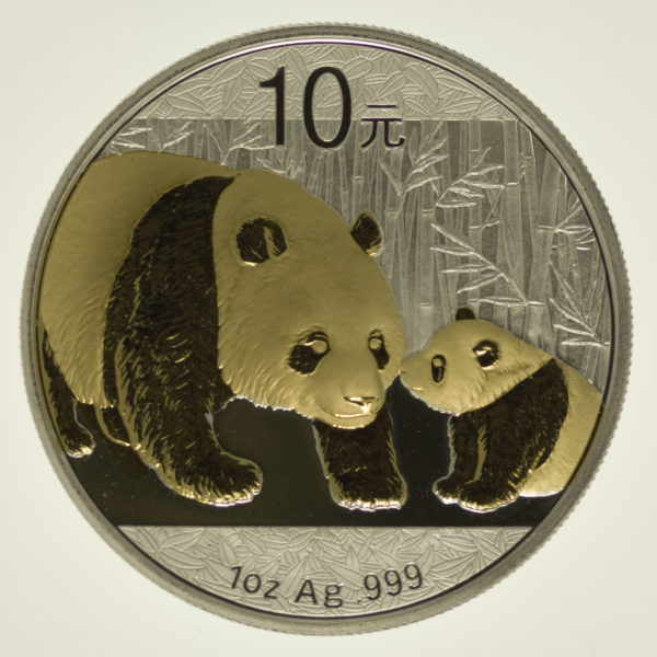 china-silbermuenzen-uebrige-welt - China Panda 1 Unze 2011 gilded