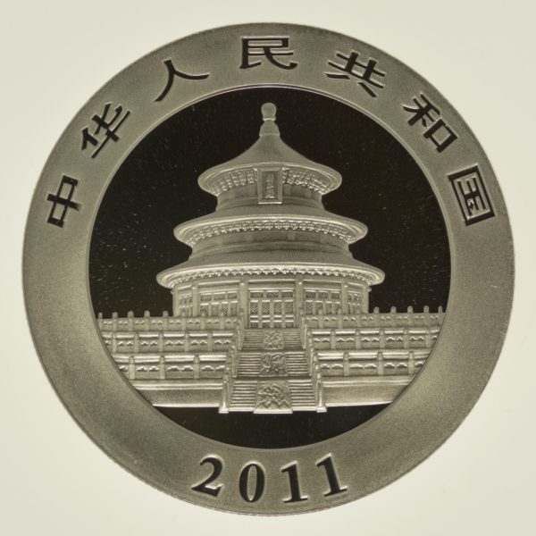 china-silbermuenzen-uebrige-welt - China Panda 1 Unze 2011 gilded