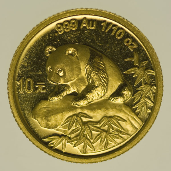 china - China Panda 10 Yuan 1999 1/10 Unze