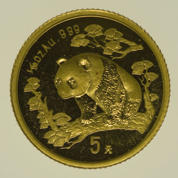 china - China Panda 5 Yuan 1997 1/20 Unze