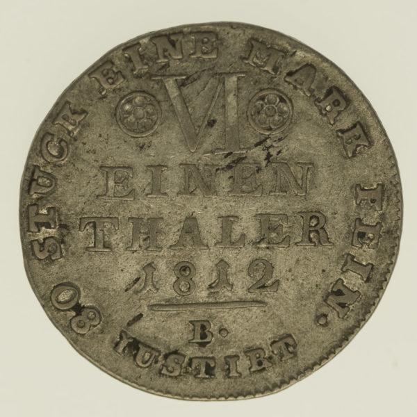 altdeutschland-deutsche-silbermuenzen - Westfalen Hieronymus Napoleon 1/6 Taler 1812
