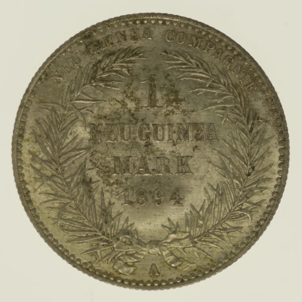 deutsche-kolonien-deutsche-silbermuenzen - Deutsch Neu Guinea Wilhelm II. 1 Mark 1894