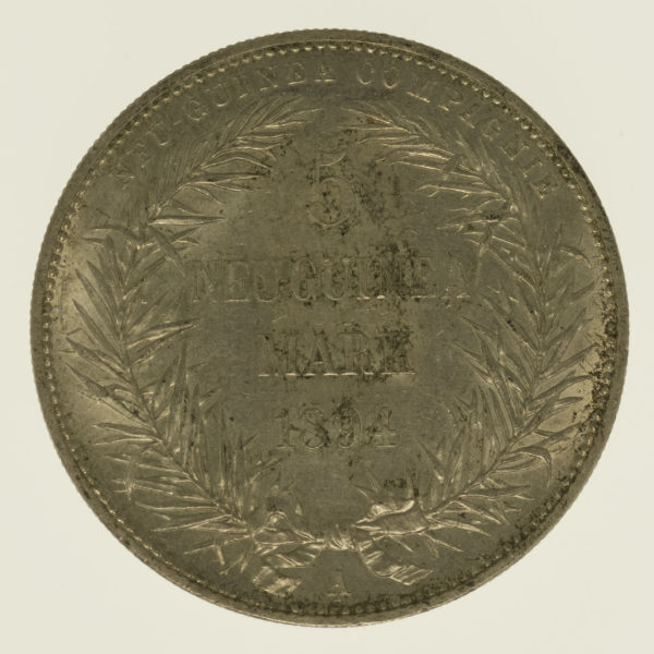 deutsche-kolonien-deutsche-silbermuenzen - Deutsch Neu Guinea Wilhelm II. 5 Mark 1894