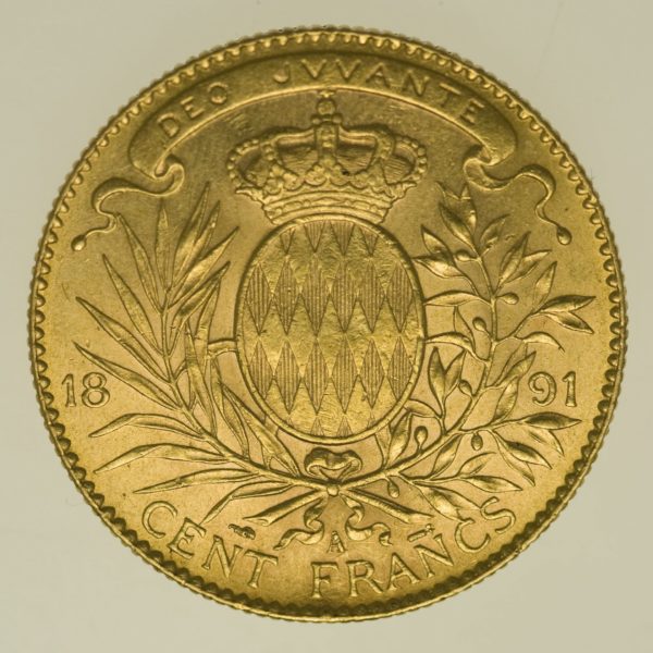 monaco - Monaco Albert I. 100 Francs 1891
