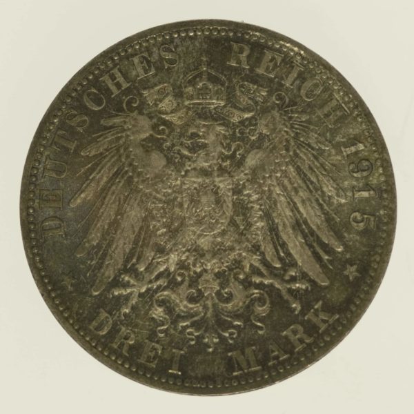 deutsches-kaiserreich-ab-1871-deutsche-silbermuenzen - Sachsen Meiningen Georg II. 3 Mark 1915