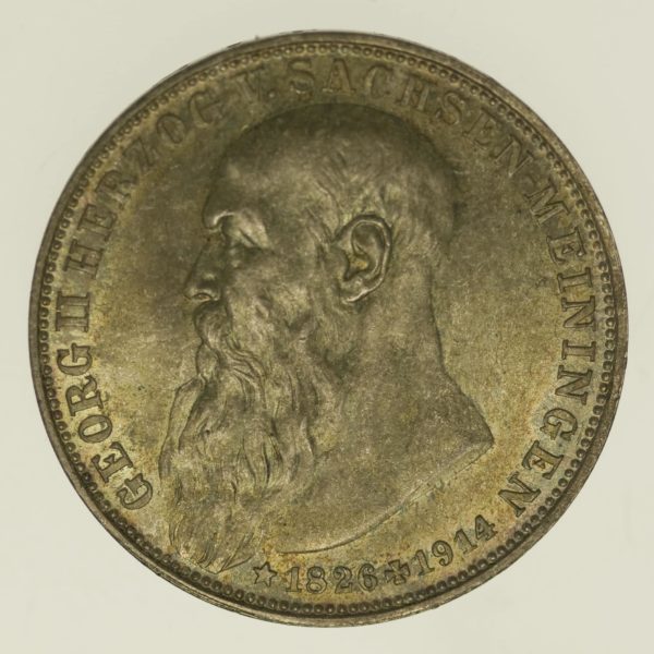 deutsches-kaiserreich-ab-1871-deutsche-silbermuenzen - Sachsen Meiningen Georg II. 3 Mark 1915