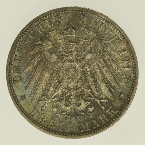 deutsches-kaiserreich-ab-1871-deutsche-silbermuenzen - Sachsen Meiningen Georg II. 3 Mark 1915