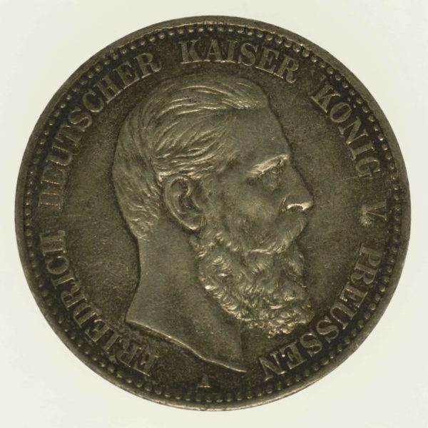 deutsches-kaiserreich-ab-1871-deutsche-silbermuenzen - Preussen Friedrich III. 5 Mark 1888