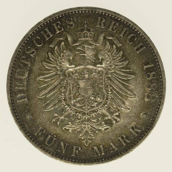 deutsches-kaiserreich-ab-1871-deutsche-silbermuenzen - Preussen Friedrich III. 5 Mark 1888