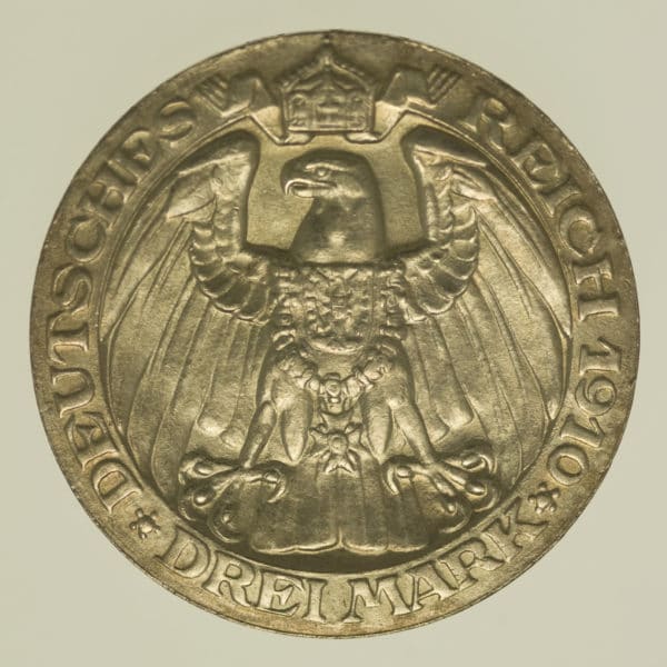 deutsches-kaiserreich-ab-1871-deutsche-silbermuenzen - Preussen Wilhelm II. 3 Mark 1910