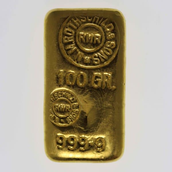 goldbarren - Goldbarren 100 Gramm Großbritannien N.M. Rothschild & Sons Limited