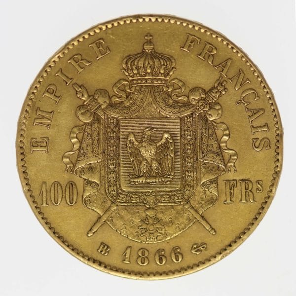 frankreich - Frankreich Napoleon III. 100 Francs 1866 BB