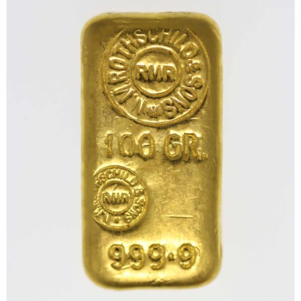 goldbarren - Goldbarren 100 Gramm Großbritannien N.M. Rothschild & Sons Limited