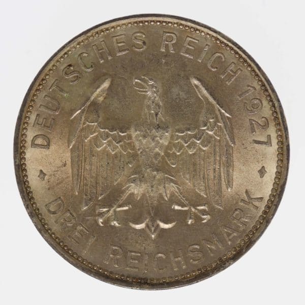 weimarer-republik-deutsche-silbermuenzen - Weimarer Republik 3 Reichsmark 1927 Uni Tübingen