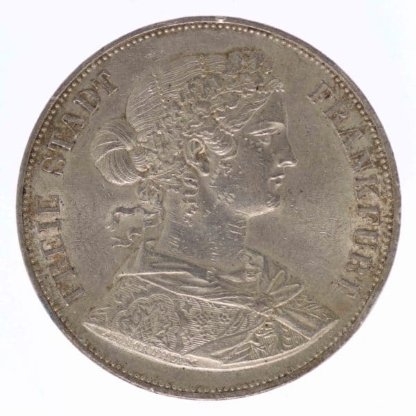 altdeutschland-deutsche-silbermuenzen - Frankfurt Stadt Vereinsdoppeltaler 1866