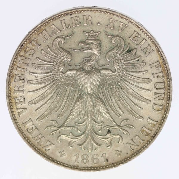 altdeutschland-deutsche-silbermuenzen - Frankfurt Stadt Vereinsdoppeltaler 1866
