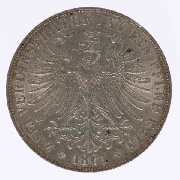 altdeutschland-deutsche-silbermuenzen - Frankfurt Stadt Vereinsdoppeltaler 1866