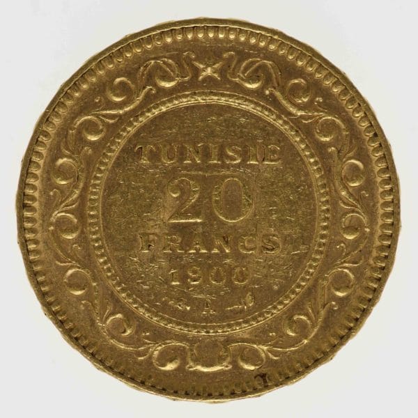 tunesien - Tunesien Ali Bey 20 Francs 1900