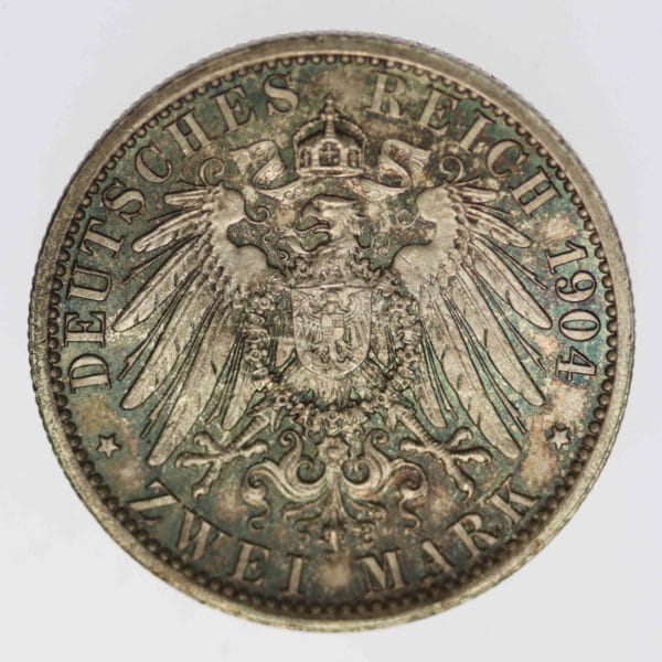 deutsches-kaiserreich-ab-1871-deutsche-silbermuenzen - Hessen Ernst Ludwig 2 Mark 1904