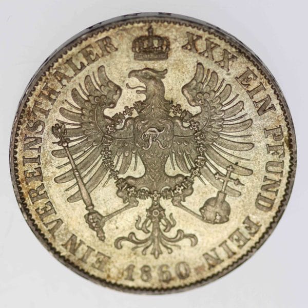 altdeutschland-deutsche-silbermuenzen - Preussen Friedrich Wilhelm IV. Taler 1860
