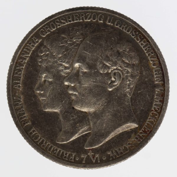 deutsches-kaiserreich-ab-1871-deutsche-silbermuenzen - Mecklenburg-Schwerin Friedrich Franz IV. 2 Mark 1904