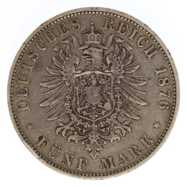 deutsches-kaiserreich-ab-1871-deutsche-silbermuenzen - Bayern Ludwig II. 5 Mark 1876
