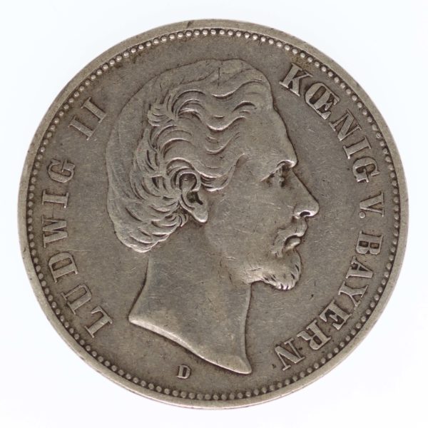 deutsches-kaiserreich-ab-1871-deutsche-silbermuenzen - Bayern Ludwig II. 5 Mark 1876