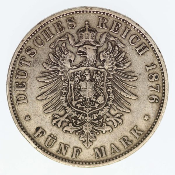 deutsches-kaiserreich-ab-1871-deutsche-silbermuenzen - Bayern Ludwig II. 5 Mark 1876