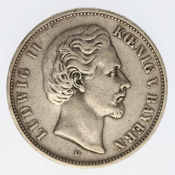 deutsches-kaiserreich-ab-1871-deutsche-silbermuenzen - Bayern Ludwig II. 5 Mark 1876