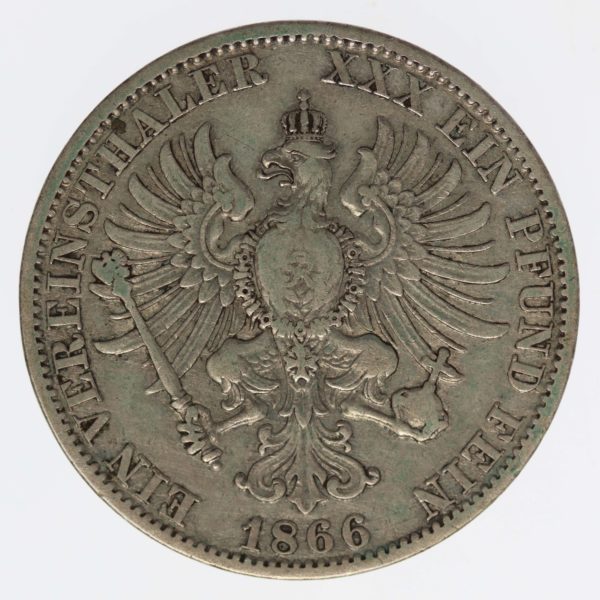 altdeutschland-deutsche-silbermuenzen - Preussen Wilhelm I. Vereinstaler 1866