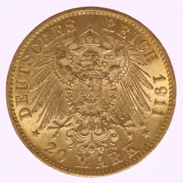 deutsches-kaiserreich-ab-1871 - Baden Friedrich II. 20 Mark 1911