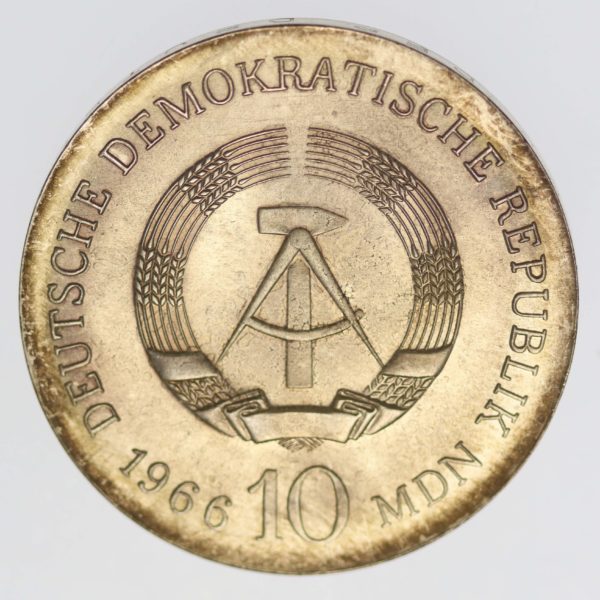 ddr-deutsche-silbermuenzen - DDR 10 Mark 1966 Schinkel