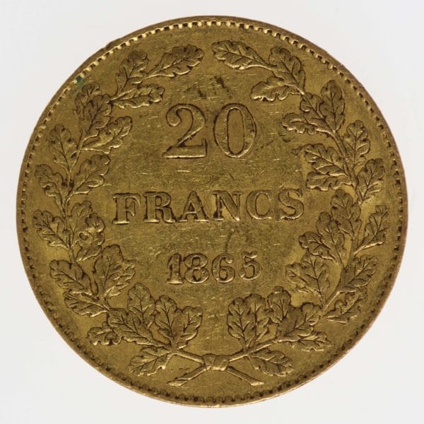 belgien - Belgien Leopold I. 20 Francs 1865