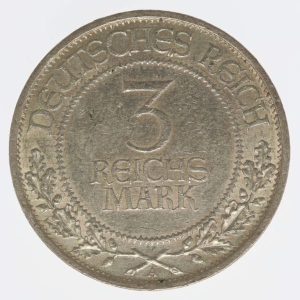 weimarer-republik-deutsche-silbermuenzen - Weimarer Republik 3 Reichsmark 1926 Lübeck
