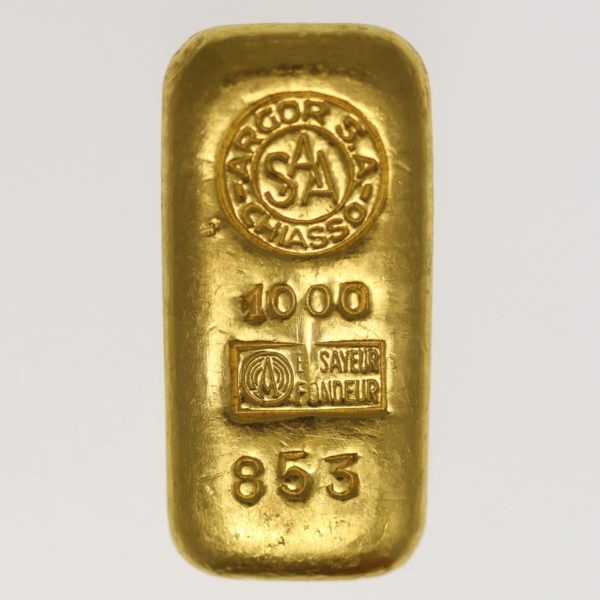 goldbarren - Goldbarren 100 Gramm Schweiz Argor S.A. Chiasso