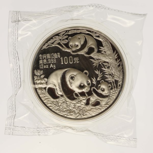 china-silbermuenzen-uebrige-welt - China Panda 100 Yuan 1991 12 Unzen