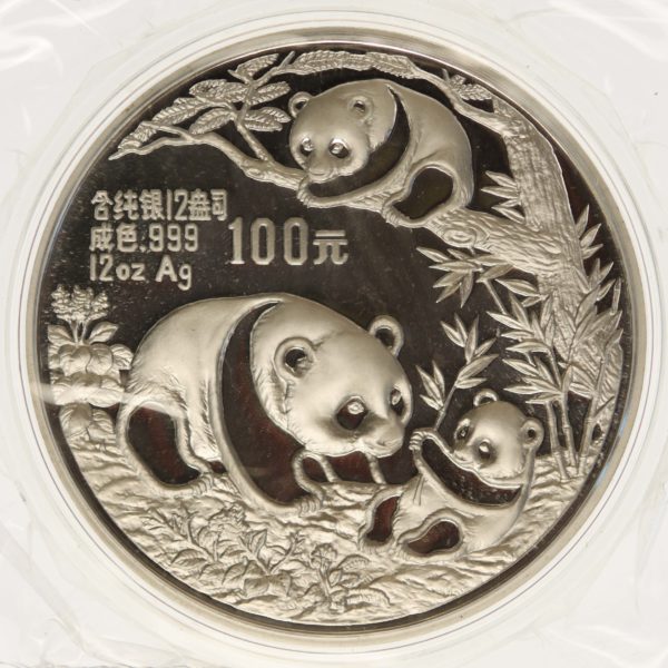 china-silbermuenzen-uebrige-welt - China Panda 100 Yuan 1991 12 Unzen