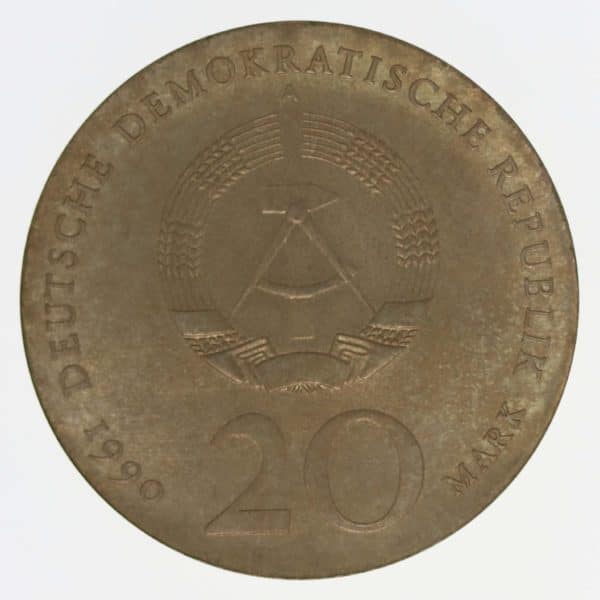 ddr-deutsche-silbermuenzen - DDR 20 Mark 1990 Schlüter