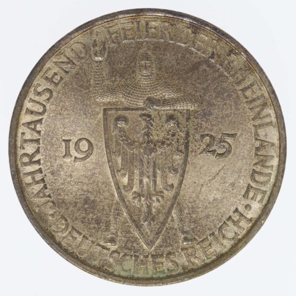 weimarer-republik-deutsche-silbermuenzen - Weimarer Republik 5 Reichsmark 1925 F Rheinlande