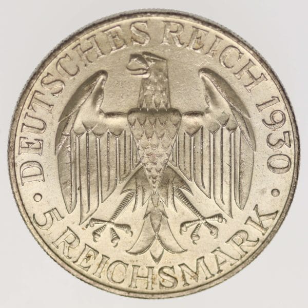weimarer-republik-deutsche-silbermuenzen - Weimarer Republik 5 Reichsmark 1930 D Zeppelin