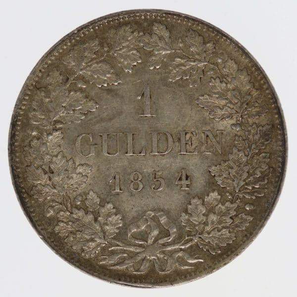 altdeutschland-deutsche-silbermuenzen - Württemberg Wilhelm I. Gulden 1854