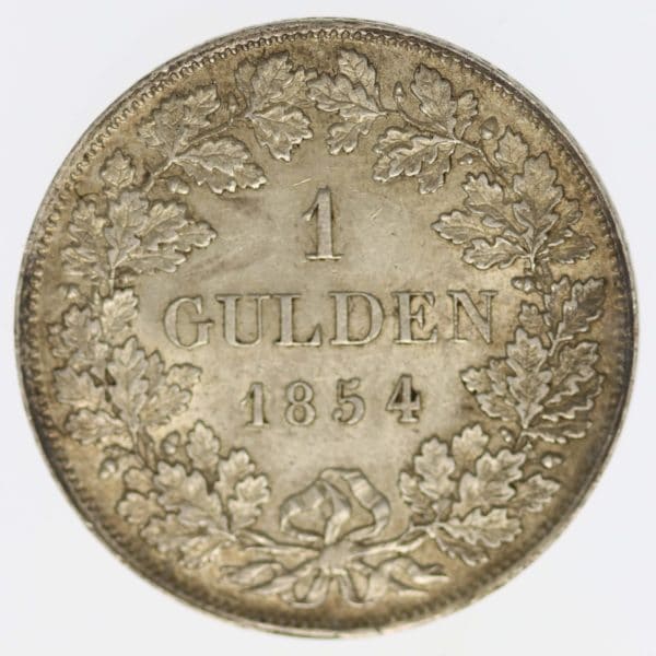 altdeutschland-deutsche-silbermuenzen - Württemberg Wilhelm I. Gulden 1854